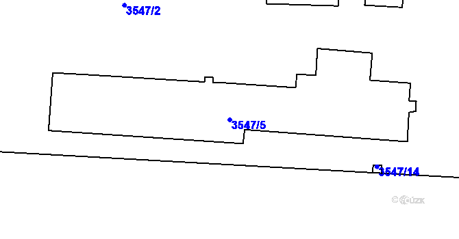 Parcela st. 3547/5 v KÚ Vinohrady, Katastrální mapa