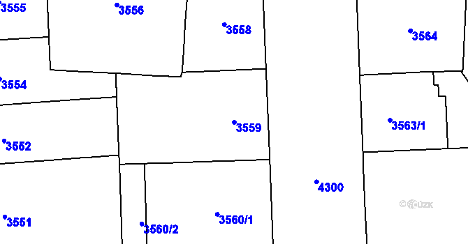 Parcela st. 3559 v KÚ Vinohrady, Katastrální mapa