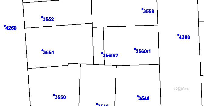 Parcela st. 3560/2 v KÚ Vinohrady, Katastrální mapa