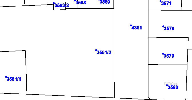 Parcela st. 3561/2 v KÚ Vinohrady, Katastrální mapa