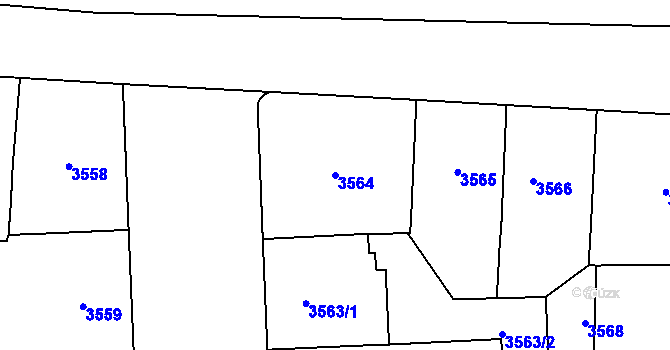 Parcela st. 3564 v KÚ Vinohrady, Katastrální mapa