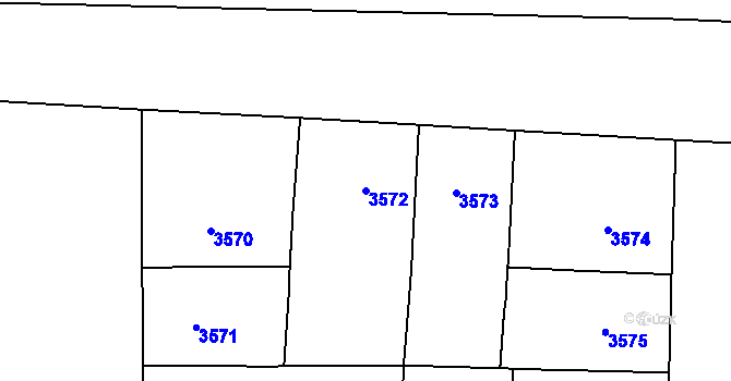 Parcela st. 3572 v KÚ Vinohrady, Katastrální mapa