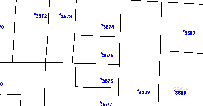Parcela st. 3575 v KÚ Vinohrady, Katastrální mapa