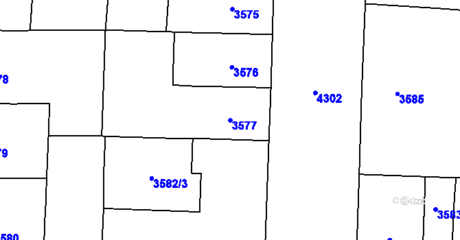 Parcela st. 3577 v KÚ Vinohrady, Katastrální mapa