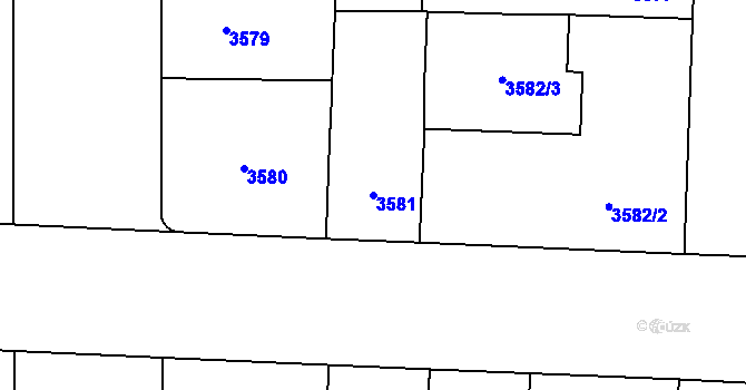 Parcela st. 3581 v KÚ Vinohrady, Katastrální mapa