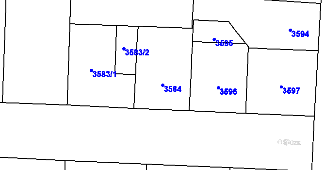 Parcela st. 3584 v KÚ Vinohrady, Katastrální mapa