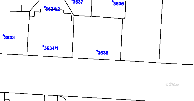 Parcela st. 3635 v KÚ Vinohrady, Katastrální mapa