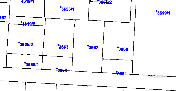 Parcela st. 3662 v KÚ Vinohrady, Katastrální mapa
