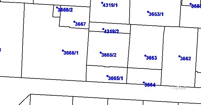 Parcela st. 3665/2 v KÚ Vinohrady, Katastrální mapa