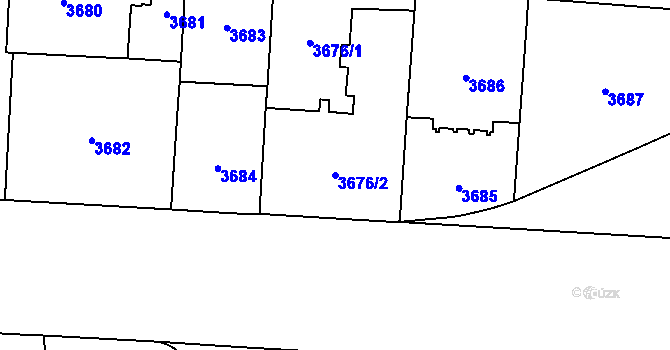 Parcela st. 3676/2 v KÚ Vinohrady, Katastrální mapa