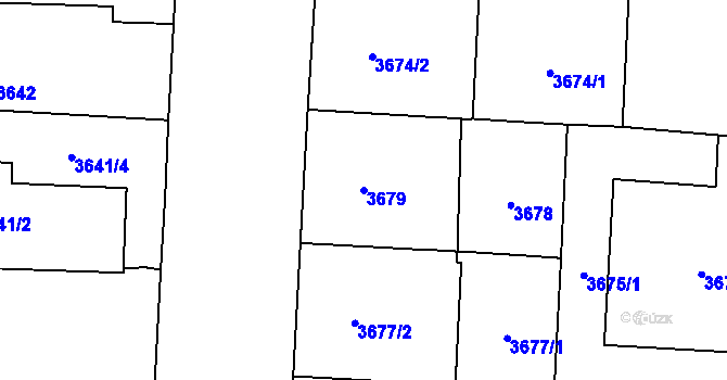 Parcela st. 3679 v KÚ Vinohrady, Katastrální mapa