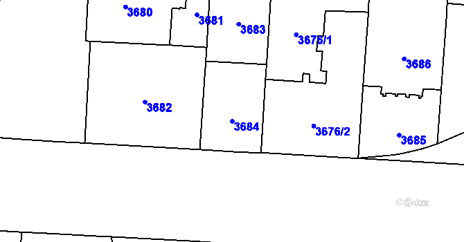 Parcela st. 3684 v KÚ Vinohrady, Katastrální mapa