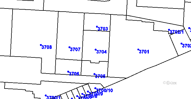 Parcela st. 3704 v KÚ Vinohrady, Katastrální mapa