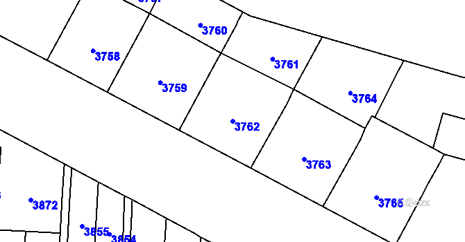 Parcela st. 3762 v KÚ Vinohrady, Katastrální mapa