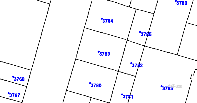 Parcela st. 3783 v KÚ Vinohrady, Katastrální mapa