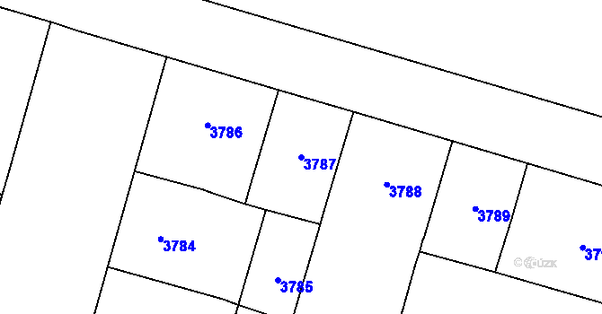 Parcela st. 3787 v KÚ Vinohrady, Katastrální mapa