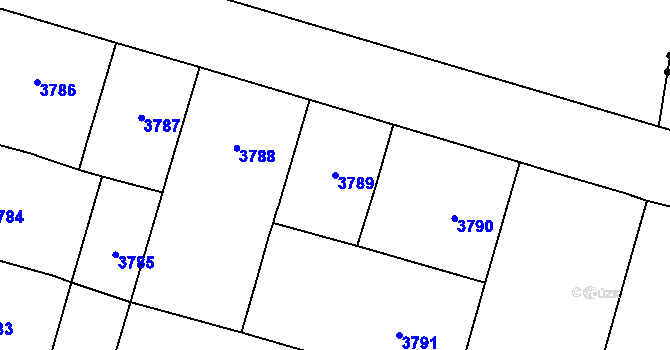 Parcela st. 3789 v KÚ Vinohrady, Katastrální mapa