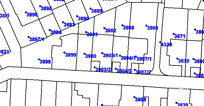 Parcela st. 3903/1 v KÚ Vinohrady, Katastrální mapa