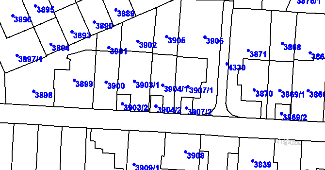 Parcela st. 3904/1 v KÚ Vinohrady, Katastrální mapa