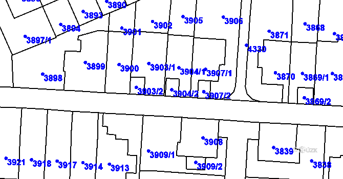 Parcela st. 3904/2 v KÚ Vinohrady, Katastrální mapa