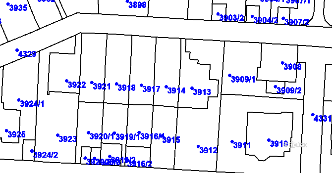 Parcela st. 3914 v KÚ Vinohrady, Katastrální mapa