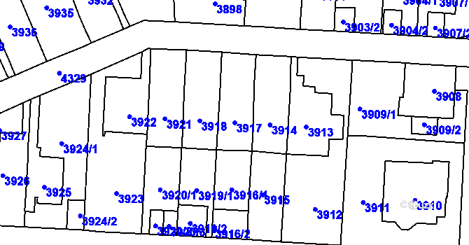 Parcela st. 3917 v KÚ Vinohrady, Katastrální mapa