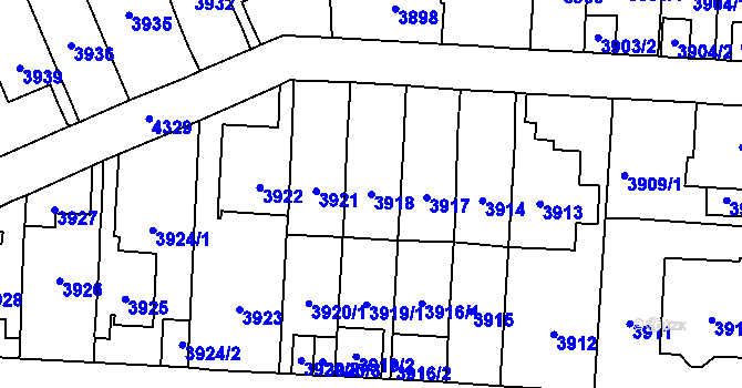 Parcela st. 3918 v KÚ Vinohrady, Katastrální mapa