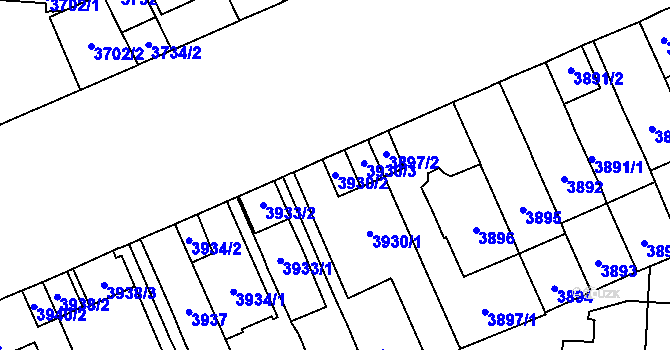 Parcela st. 3930/2 v KÚ Vinohrady, Katastrální mapa