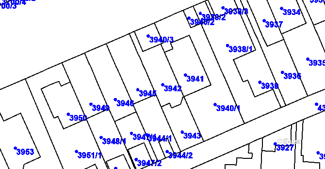 Parcela st. 3942 v KÚ Vinohrady, Katastrální mapa