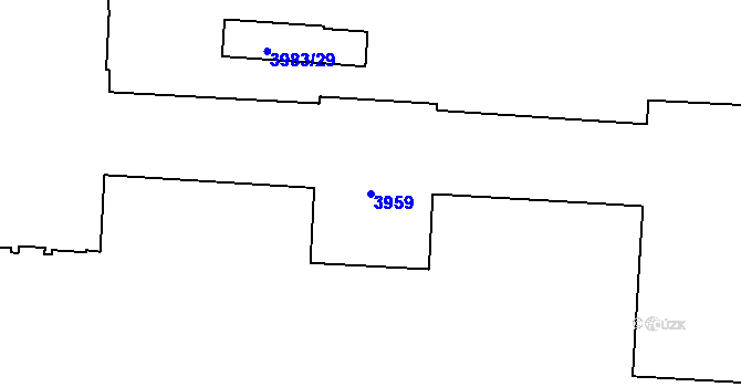 Parcela st. 3959 v KÚ Vinohrady, Katastrální mapa