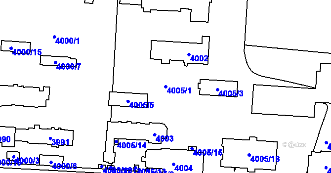 Parcela st. 4005/1 v KÚ Vinohrady, Katastrální mapa