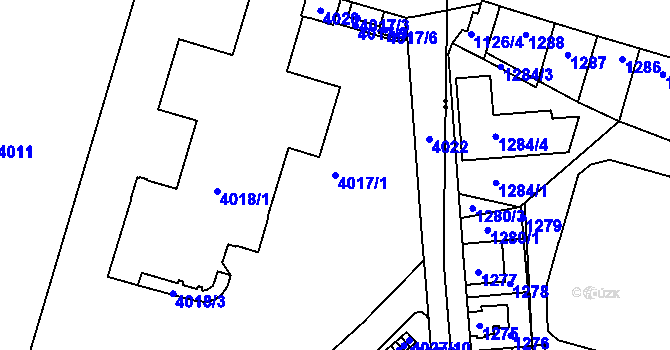 Parcela st. 4017/1 v KÚ Vinohrady, Katastrální mapa
