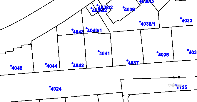Parcela st. 4041 v KÚ Vinohrady, Katastrální mapa