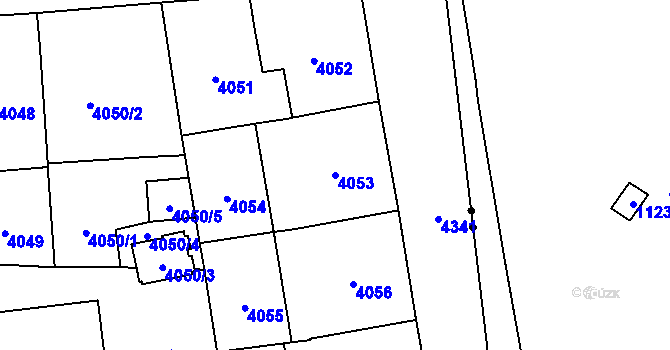 Parcela st. 4053 v KÚ Vinohrady, Katastrální mapa