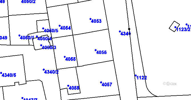 Parcela st. 4056 v KÚ Vinohrady, Katastrální mapa