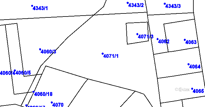 Parcela st. 4071/1 v KÚ Vinohrady, Katastrální mapa