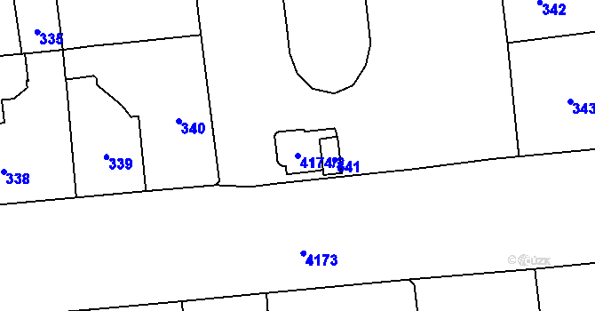 Parcela st. 4174/2 v KÚ Vinohrady, Katastrální mapa