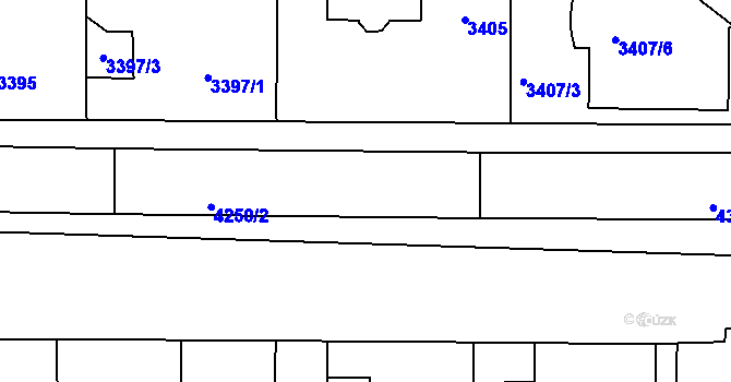 Parcela st. 4250/2 v KÚ Vinohrady, Katastrální mapa