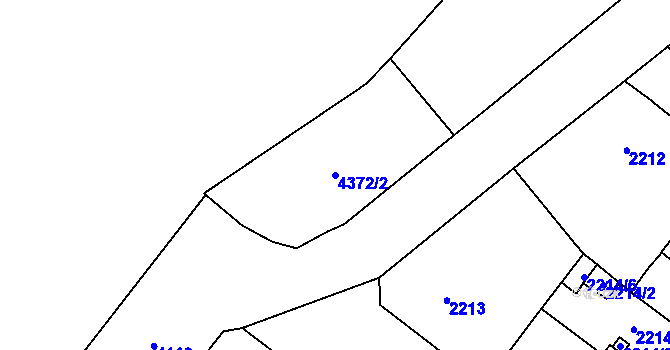 Parcela st. 4372/2 v KÚ Vinohrady, Katastrální mapa