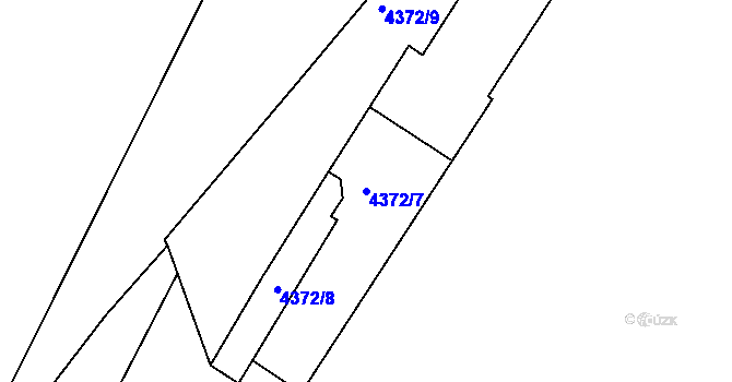 Parcela st. 4372/7 v KÚ Vinohrady, Katastrální mapa