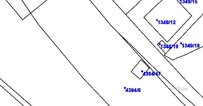 Parcela st. 4394/29 v KÚ Vinohrady, Katastrální mapa