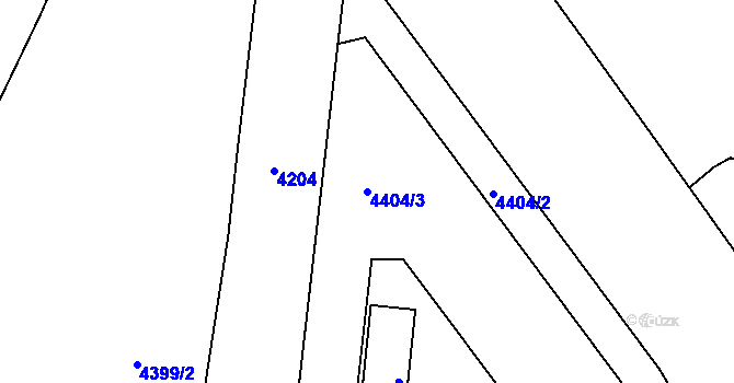 Parcela st. 4404/3 v KÚ Vinohrady, Katastrální mapa