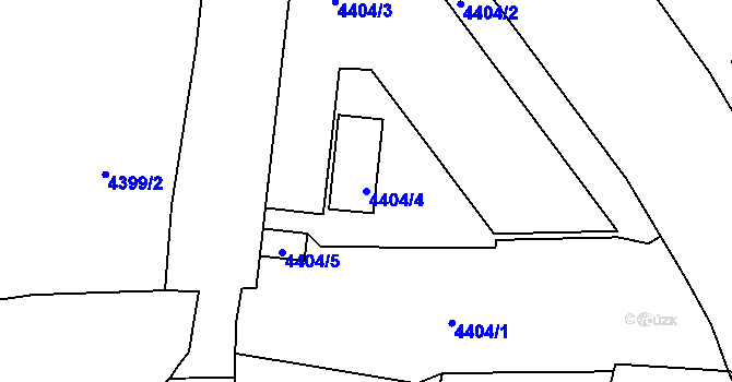 Parcela st. 4404/4 v KÚ Vinohrady, Katastrální mapa