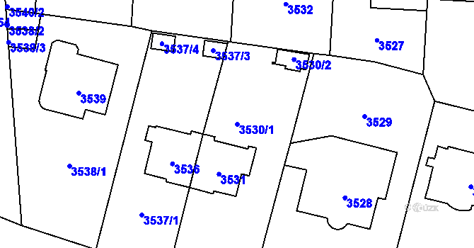 Parcela st. 3530/1 v KÚ Vinohrady, Katastrální mapa