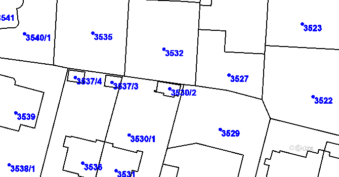 Parcela st. 3530/2 v KÚ Vinohrady, Katastrální mapa