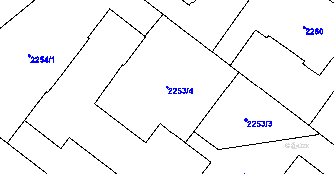 Parcela st. 2253/4 v KÚ Vinohrady, Katastrální mapa