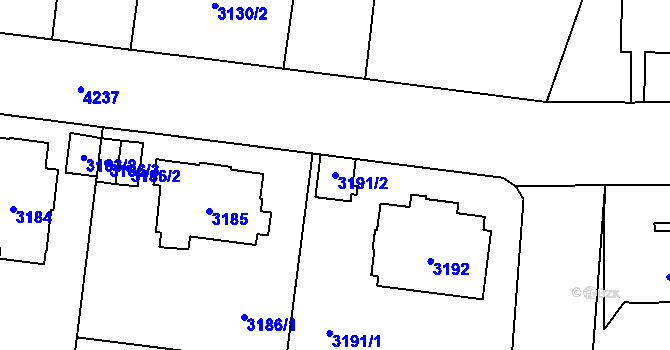 Parcela st. 3191/2 v KÚ Vinohrady, Katastrální mapa