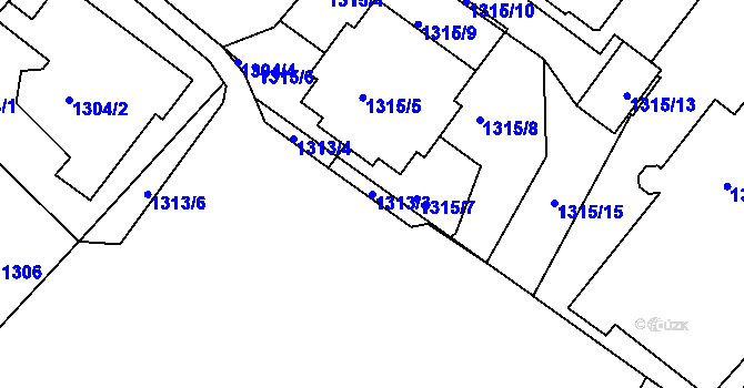 Parcela st. 1313/3 v KÚ Vinohrady, Katastrální mapa