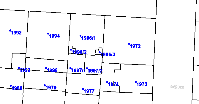Parcela st. 1996/3 v KÚ Vinohrady, Katastrální mapa
