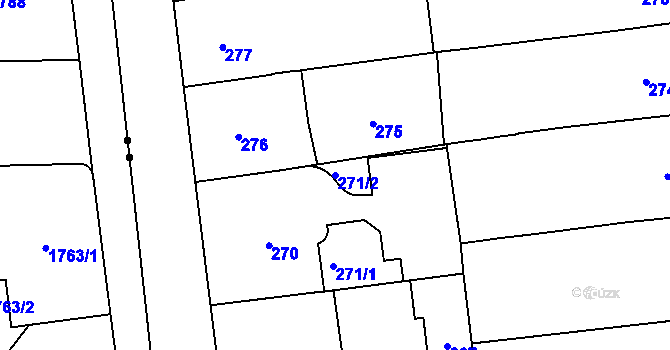 Parcela st. 271/2 v KÚ Vinohrady, Katastrální mapa